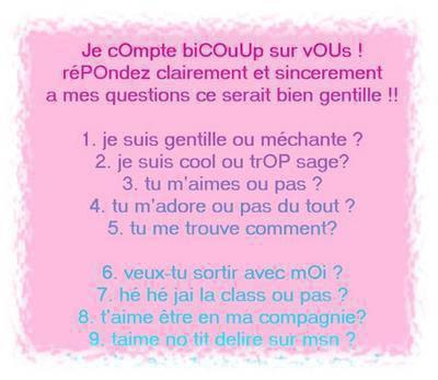 repond et sois franc